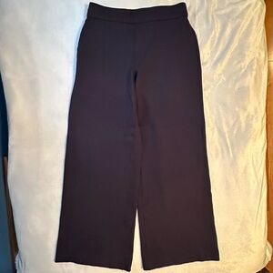 SPANX Wide Leg Cropped Pants Navy Blue Womens S comfy casual stretchy